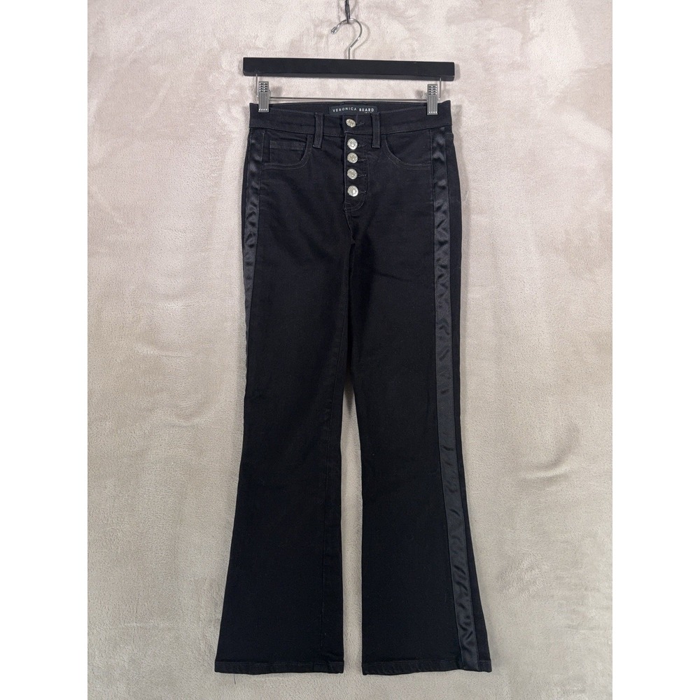 Veronica Beard Carolyn Baby Boot Jeans Womens 25x25 Black High Rise Flare